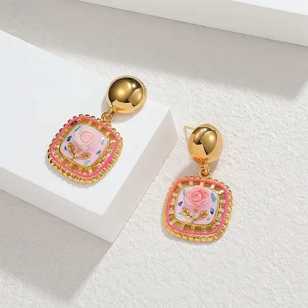 304 Stainless Steel Stud Dangle Earrings for Women