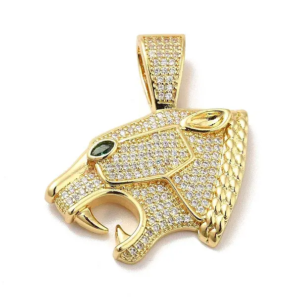 Brass Micro Pave Clear Cubic Zirconia Pendants
