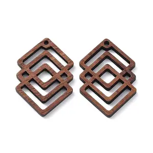 Walnut Wood Laser Cut Pendants