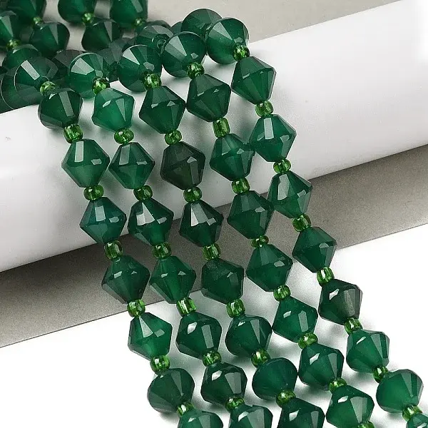 Natural Green Onyx Agate Beads Strands