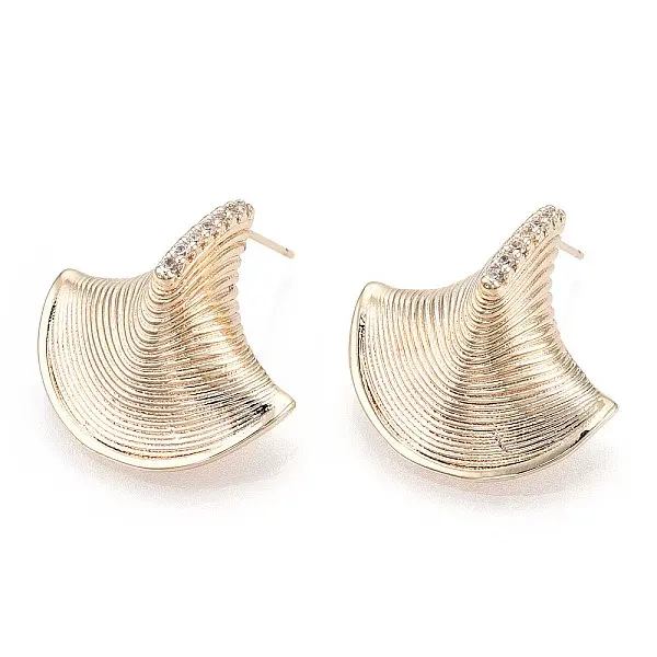 Brass Micro Pave Cubic Zirconia Ear Studs