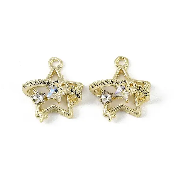 Alloy Micro Pave Clear Cubic Zirconia Pendants