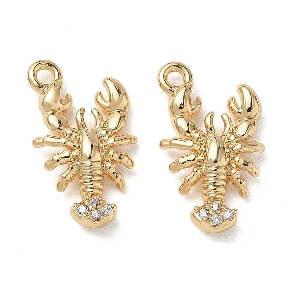 Brass Micro Pave Clear Cubic Zirconia Pendants
