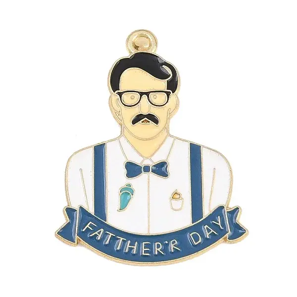 Father's Day Alloy Enamel Pendants