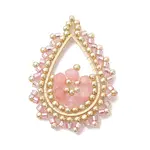 Glass Seed Bead & Dyed Natural Malaysia Jade Pendants