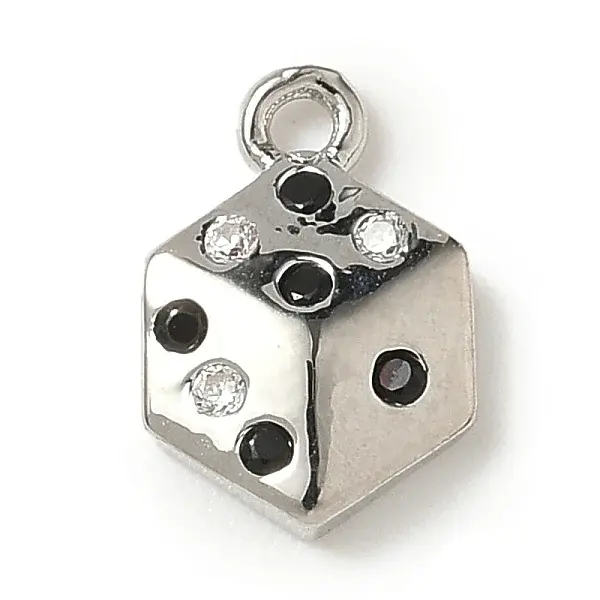 Brass Micro Pave Cubic Zirconia Charms
