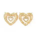 Brass Micro Pave Cubic Zirconia 2-Loop Pendants