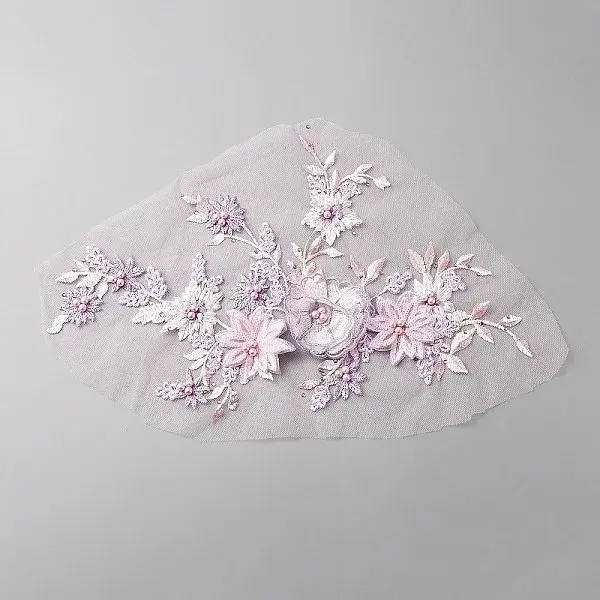 3D Flower Pattern Rayon Embroidery Ornament Accessories