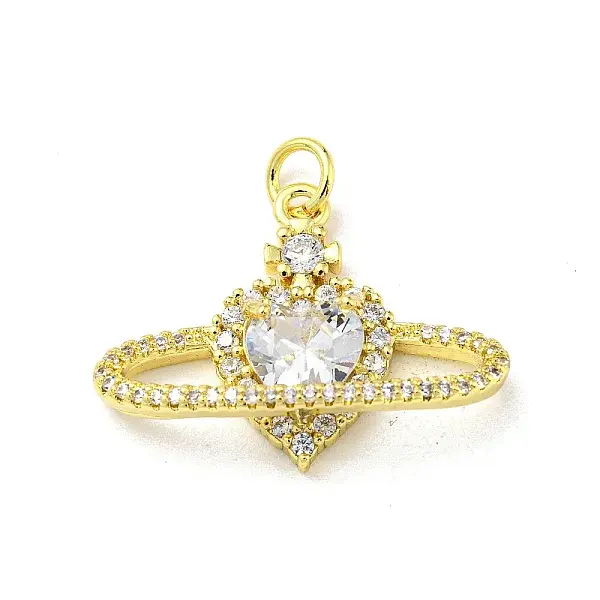 Brass Micro Pave Cubic Zirconia Pendants