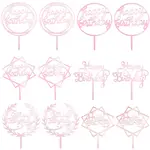 12Pcs 6 Styles Acrylic Cake Toppers