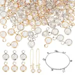 120Pcs 2 Colors Brass Micro Pave Cubic Zirconia Charms