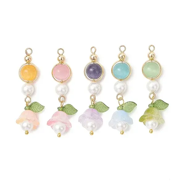 5Pcs Handmade Lampwork Pendants