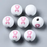 Painted Natural Wood European Beads