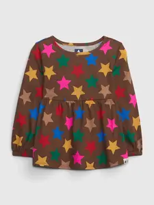 GAP Dětské tričko organic cotton peplum - Holky