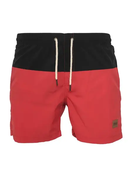 Urban Classics Plavecké šortky  pastelovo červená / čierna