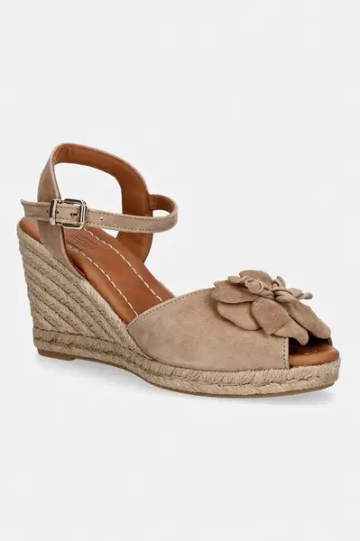 Billi Bi espadrily na klínku dámské nubukové