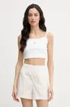 Calvin Klein Jeans crop top dámský bavlněný s elastanem
