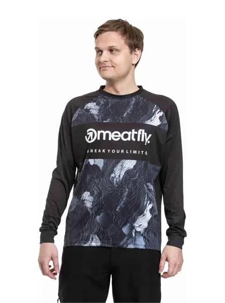 Meatfly pánský bike dres Cliff Deep Lake / Black | Černá | Velikost XL