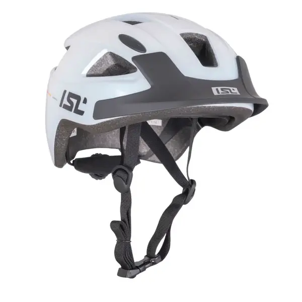 Dětská cyklo přilba s LED světlem ISL Lumiro Pearl White S (54-59)
