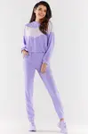 Awama Woman's Sweatshirt A497 Violet/Beige