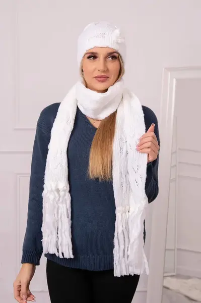 Kesi Dámska súprava so šálom Dorota K366 biely