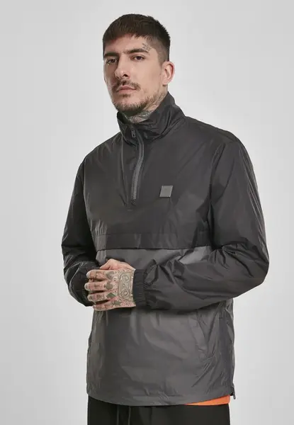 Stand Up Collar Pull Over Jacket Black/Dark Shade