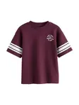 Next Tričko 'Varsity'  vínovo červená / biela