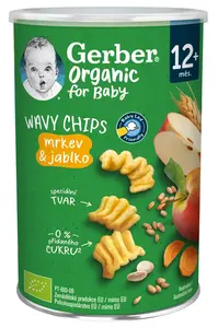 Gerber Organic WAVY CHIPS mrkva & jablko (od 12 mesiaca)