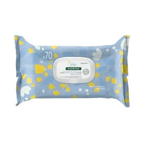 Klorane Jemné čisticí ubrousky pro děti od narození s měsíčkem (Gentle Cleansing Wipes) 70 ks