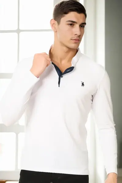 V4009 DEWBERRY MEN'S SWEATSHIRT-WHITE 1
