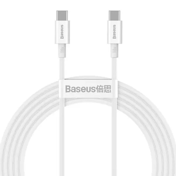 Datový kabel Baseus CATYS-C02 Superior Fast Charging USB-C - USB-C 100W 2m, bílá