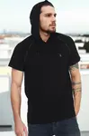 T8570 DEWBERRY HOODED MEN'S T-SHIRT-DARK BLACK