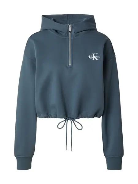 Calvin Klein Jeans Mikina  dymovo modrá / biela