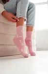Milena Dámské bavlněné ponožky Kontury kočky Růžové
