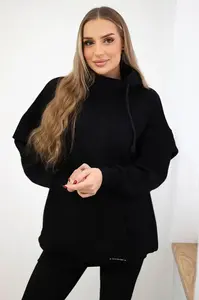 Zateplená mikina s rolákem černá