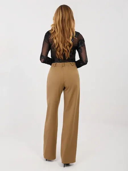 Dámské jednobarevné kalhoty camel