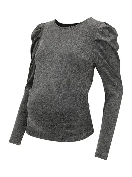 Only Maternity Tričko 'OLMRICH'  čierna melírovaná