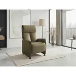 Sit & More RELAXAČNÍ KŘESLO, kůže, olivově zelená