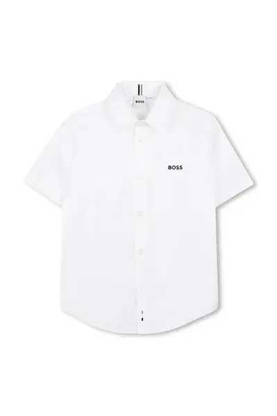 BOSS Dětská bavlněná košile BOSS