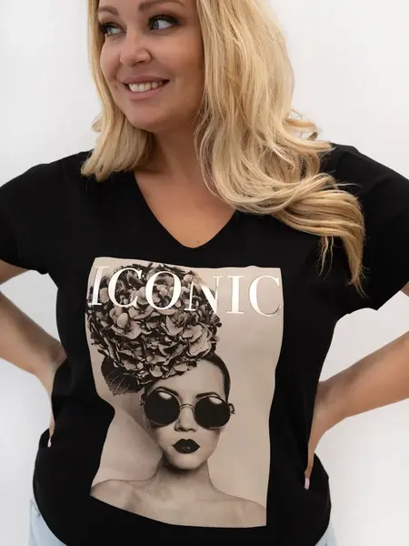 Černé dámské triko plus size