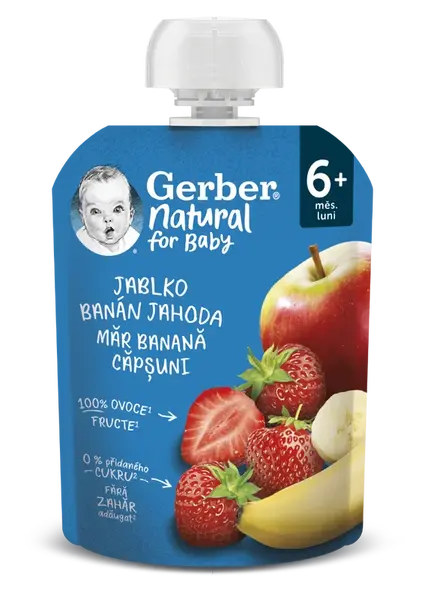 Gerber Natural Kapsička Jablko/banán/jahoda 90 g