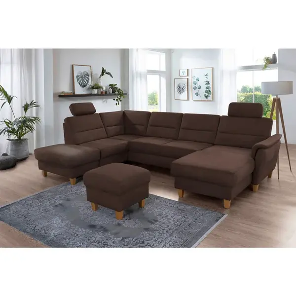 Sit & More SEDACÍ SOUPRAVA, textil, tmavě hnědá