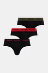HUGO slipy pánske bavlnené s elastanom HIPBRIEF TRIPLETPACK 3-pak