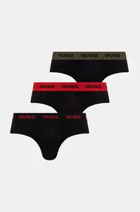 HUGO slipy pánske bavlnené s elastanom HIPBRIEF TRIPLETPACK 3-pak