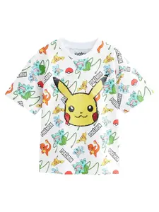 Next Tričko 'Pokémon'  vodová / žltá / čierna / biela