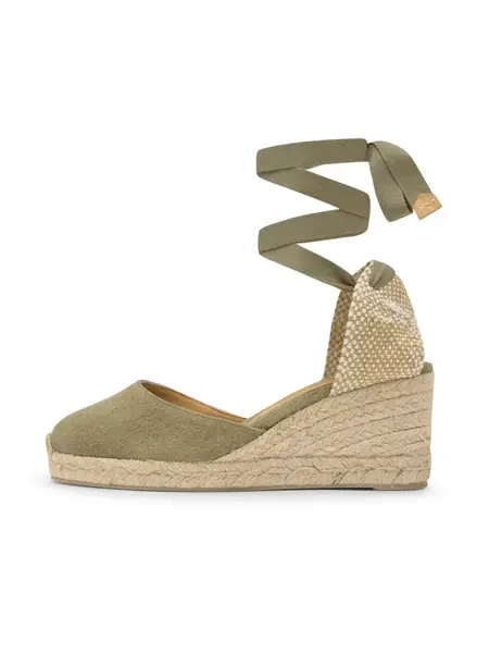 Castañer Espadrilky 'Carina'  krémová / žltohnedá / olivová