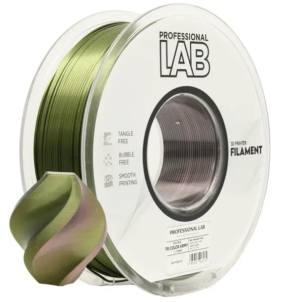 Professional Lab FG-P183-E1, 3D filament, PLA Silk, 1,75mm, 1000g, Zelený (Army)