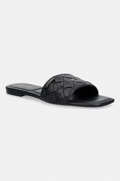 Calvin Klein  pantofle dámské SQUARE FLAT SNDL WOVEN LTH