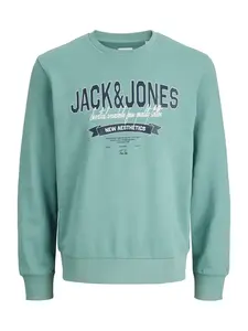 JACK & JONES Mikina  tyrkysová / tmavomodrá / biela