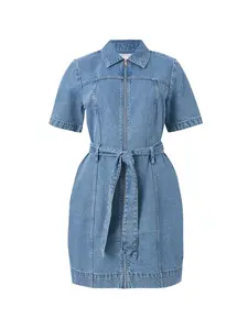 Calvin Klein Jeans Košeľové šaty 'Belted'  modrá denim